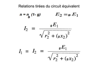 Relations tirées du circuit équivalent