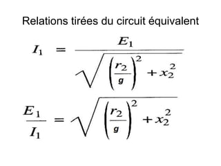 Relations tirées du circuit équivalent