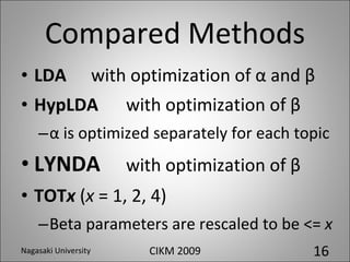 Dynamic Hyperparameter Optimization for Bayesian Topical Trend Analysis ...