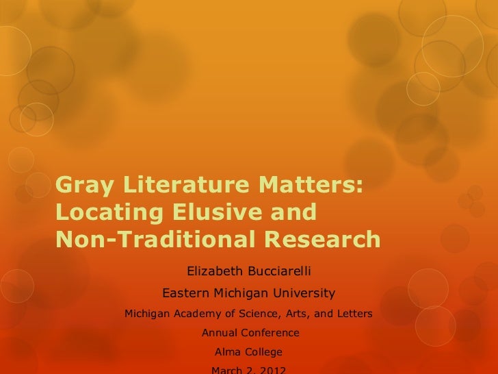 Gray Literature Matters