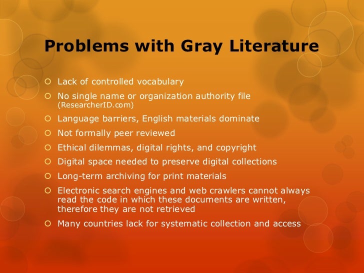 Gray Literature Matters