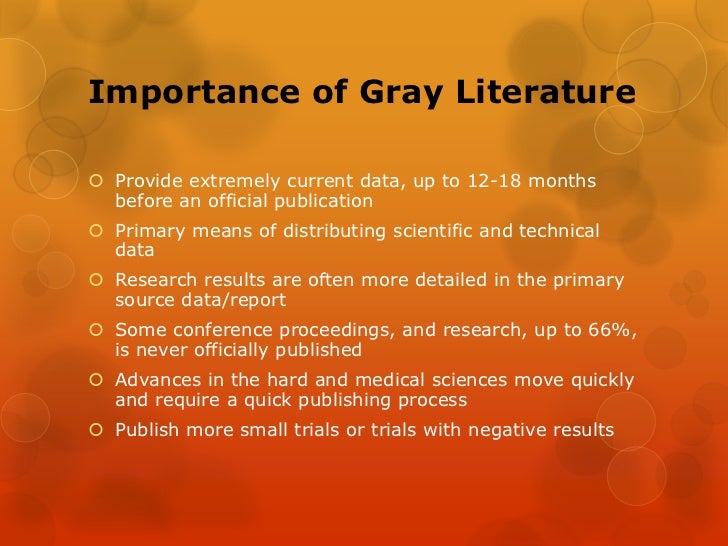 Gray Literature Matters