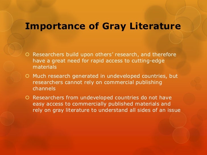 Gray Literature Matters