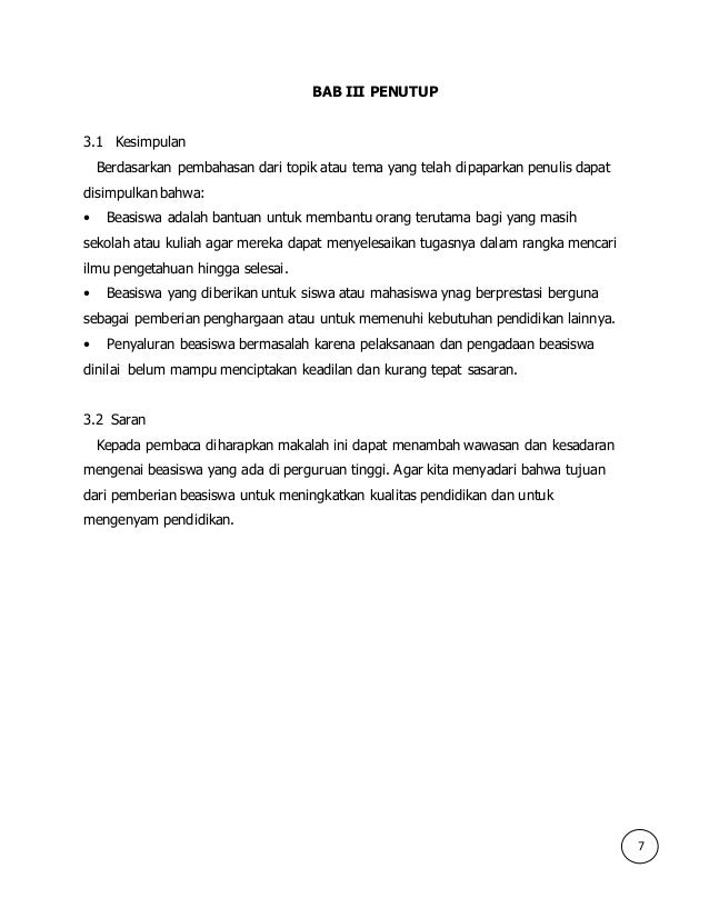 Contoh Karya Ilmiah Masalah Beasiswa