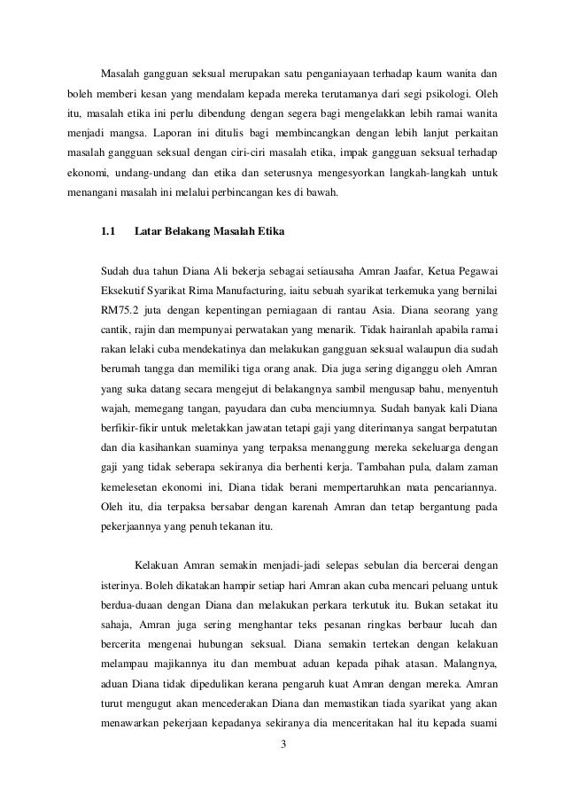 Masalah Gangguan Seksual dalam Pengurusan dan Kaedah ...