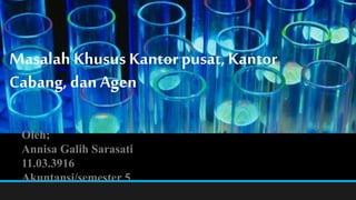 Masalah Khusus Kantor pusat, Kantor
Cabang, dan Agen
Oleh;
Annisa Galih Sarasati
11.03.3916
Akuntansi/semester 5

 