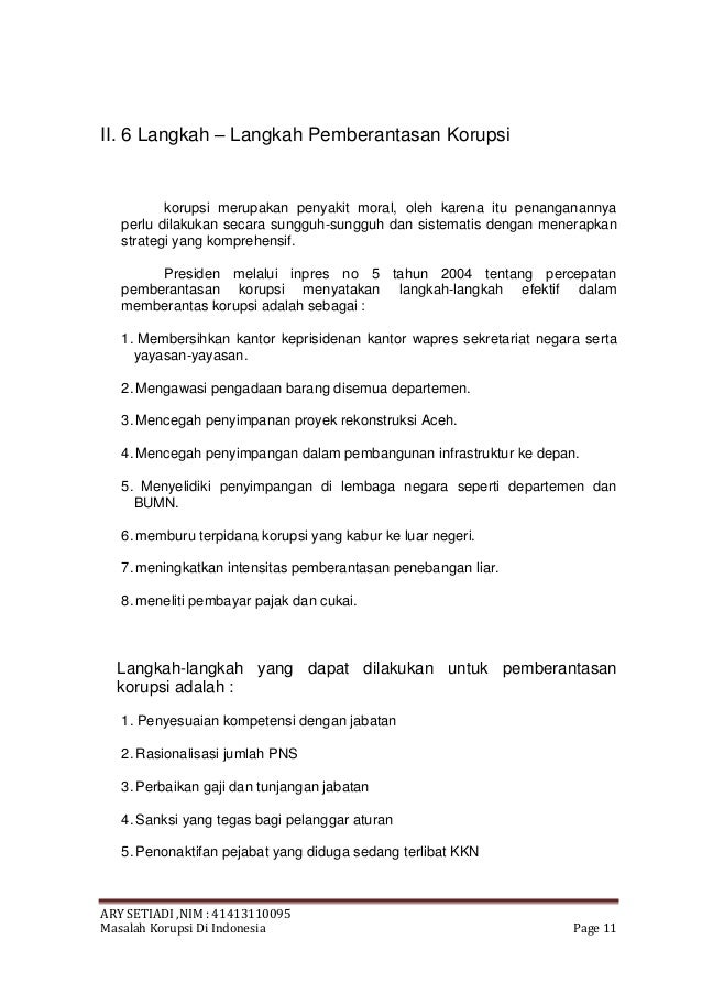 Makalah Masalah Korupsi Di Indonesia