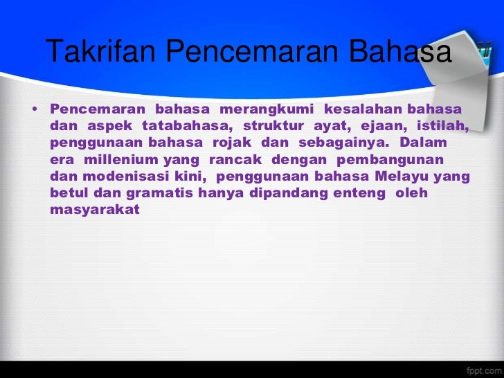 Masalah Pencemaran Bahasa
