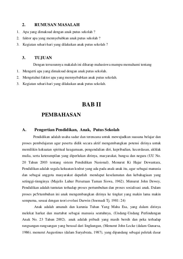 Contoh Proposal Penelitian Tentang Anak Putus Sekolah Sketsa