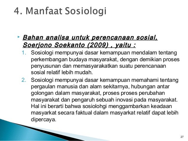 Masalah Sosial Dan Manfaat Sosiologi 2016