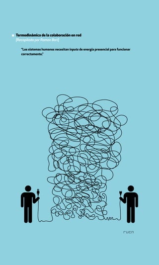 ▪ Termodinámica de la colaboración en red
  [Recopilada por Ramon Bori]

     “Los sistemas humanos necesitan inputs de energía presencial para funcionar
     correctamente.”
 
