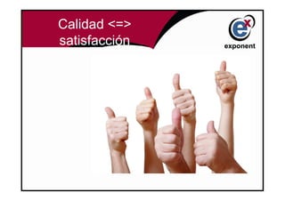 Calidad <=>
satisfacción
 