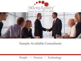 People  |  Process  |  Technology Sample Available Consultants 