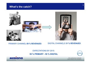 6
What’s the catch?




PRIMARY CHANNEL 69 % REVENUES      DIGITAL CHANNELS 31 % REVENUES



                     EXPECTATIONS BY 2015:
                  50 % PRIMARY - 50 % DIGITAL
 