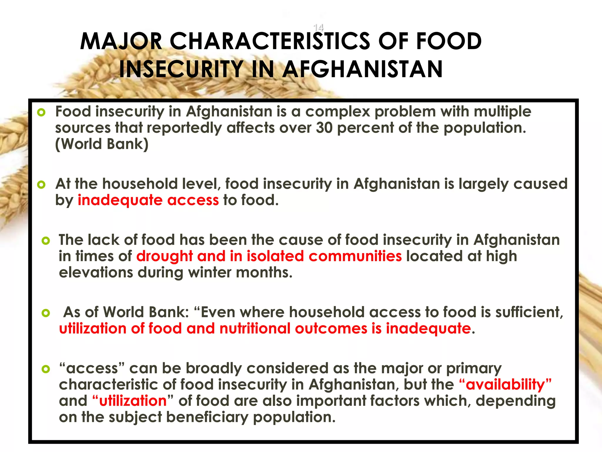 Food Security in Afghanistan | PPT