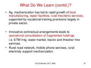 Agricultural Mechanization: Policy Lessons from Bangladesh