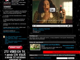 Campanhas Integradas




                Briefing 5!

                                                      http://www.youtube.com/pepsikickdespierta

                             Plinio Okamoto
                   plinio.okamoto@rappbrasil.com.br
 