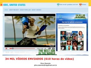 34 MIL VÍDEOS ENVIADOS (610 horas de vídeo)  