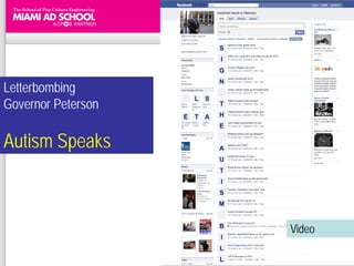 Letterbombing
Governor Peterson

Autism Speaks



                    Video
 