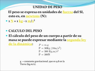 Masa y peso | PPTX