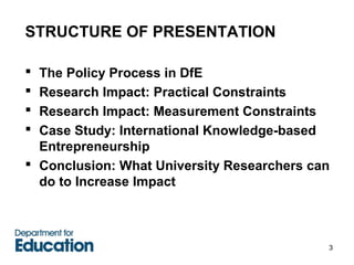 The Use of Evidence in Policy Development and Implementation ...
