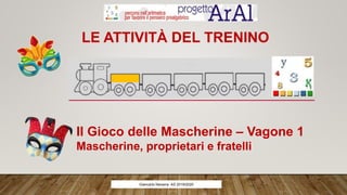 LE ATTIVITÀ DEL TRENINO
Il Gioco delle Mascherine – Vagone 1
Mascherine, proprietari e fratelli
Giancarlo Navarra- AS 2019/2020
 