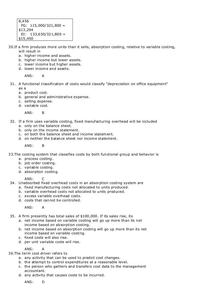 equipment sheet office balance classification compilation of questions MAS