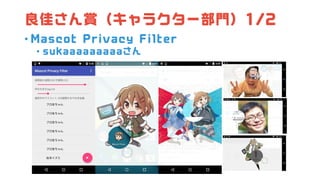 良佳さん賞（キャラクター部門）1/2
• Mascot Privacy Filter
• sukaaaaaaaaaさん
 