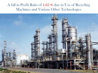 A fall in Profit Ratio of 1.65 % due to Use of Recycling
       Machines and Various Other Technologies
 