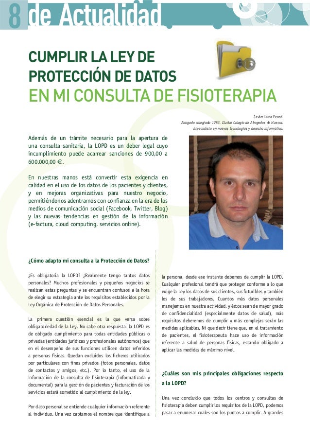 Protección de Datos y Fisioterapia Protección de Datos y Fisioterapia