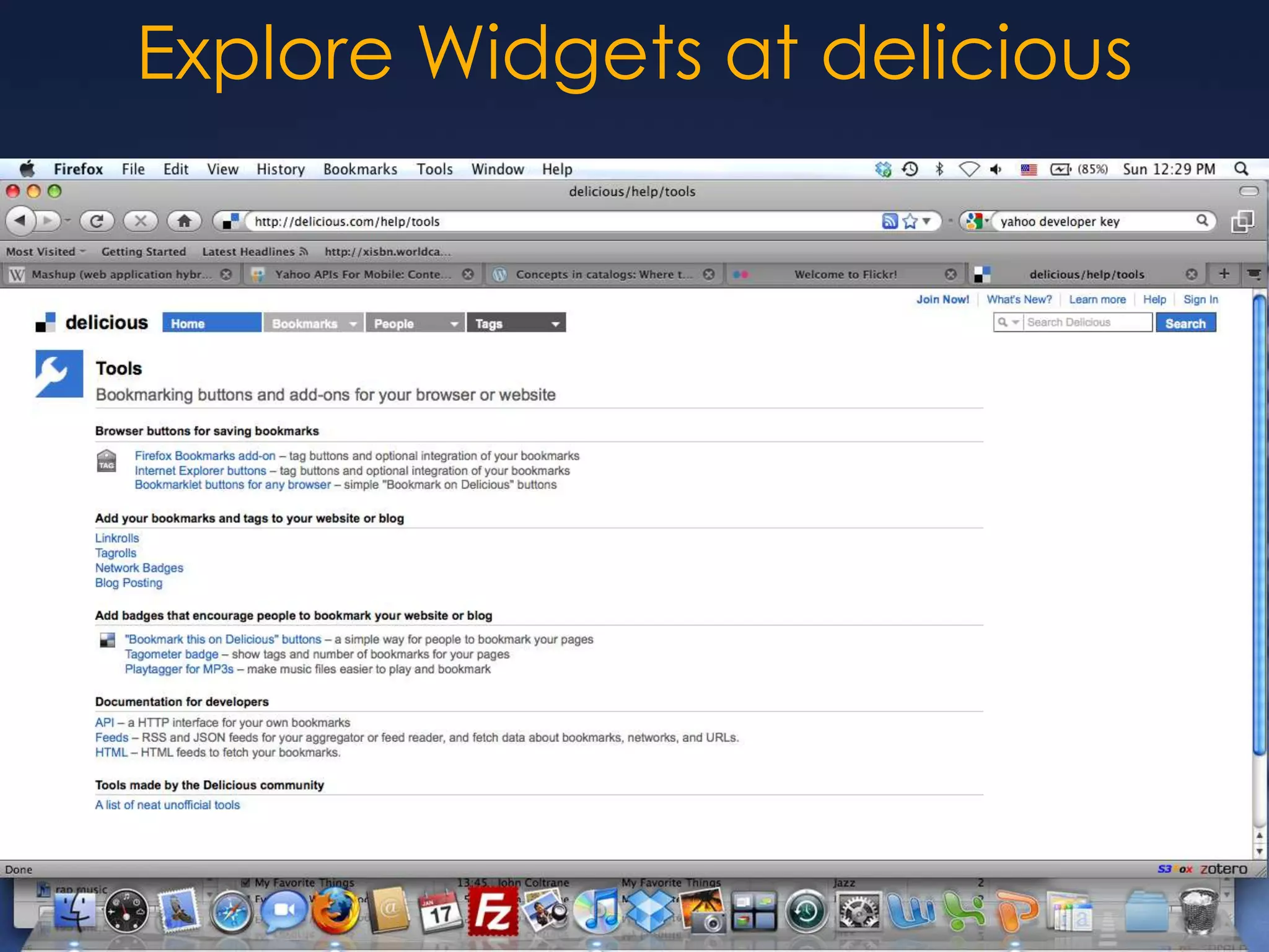 Explore Widgets at delicious