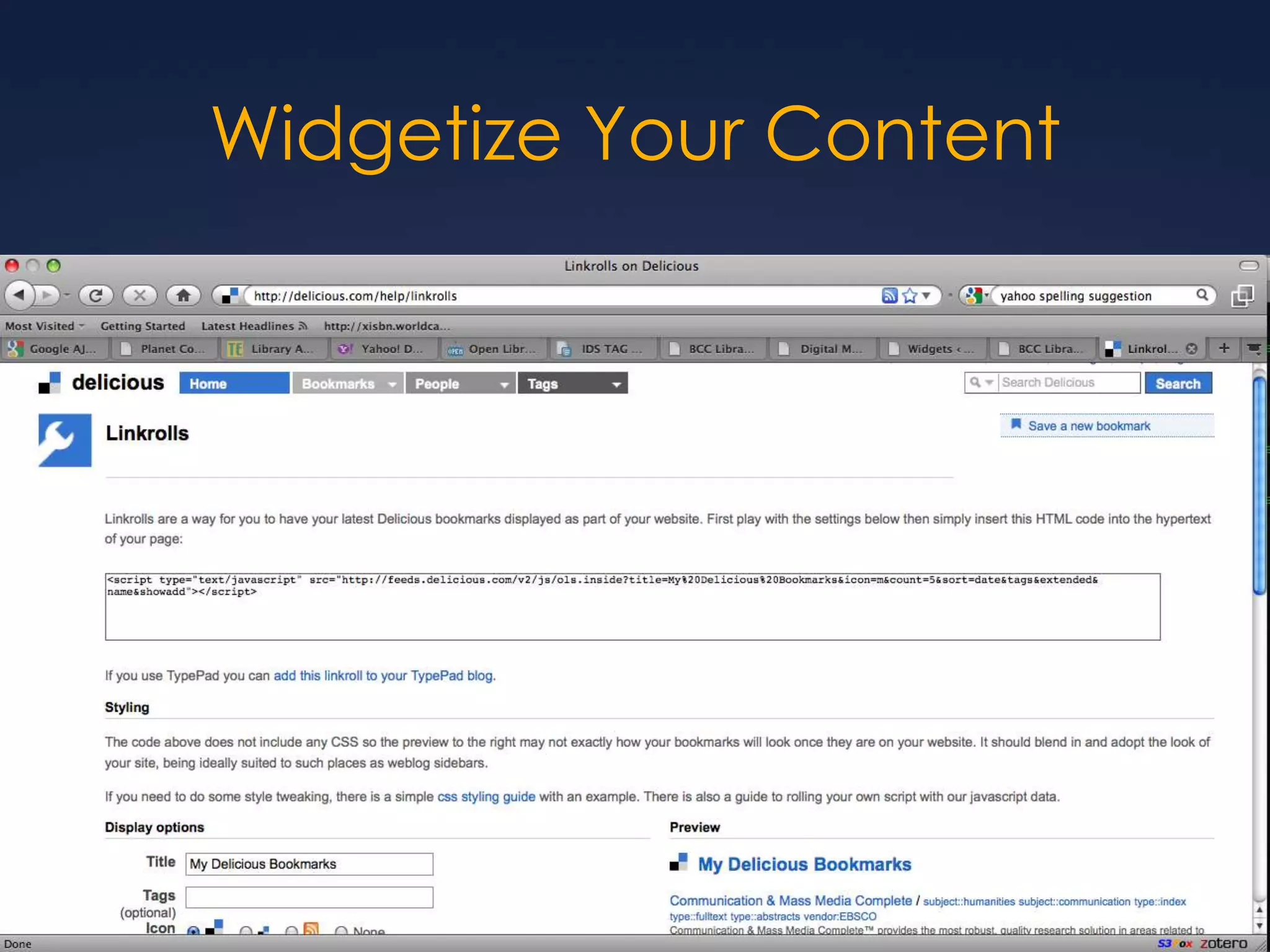 Widgetize Your Content