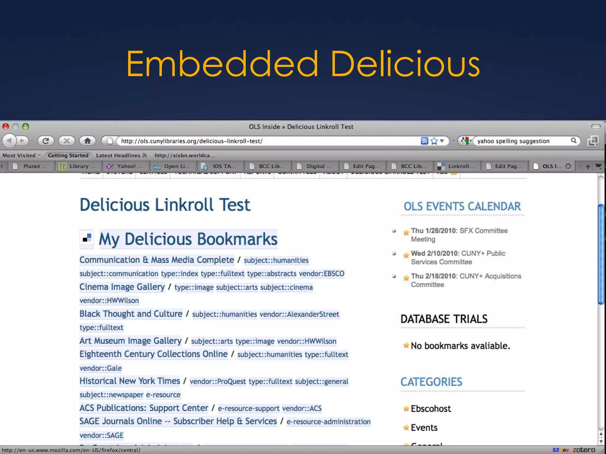 Embedded Delicious
