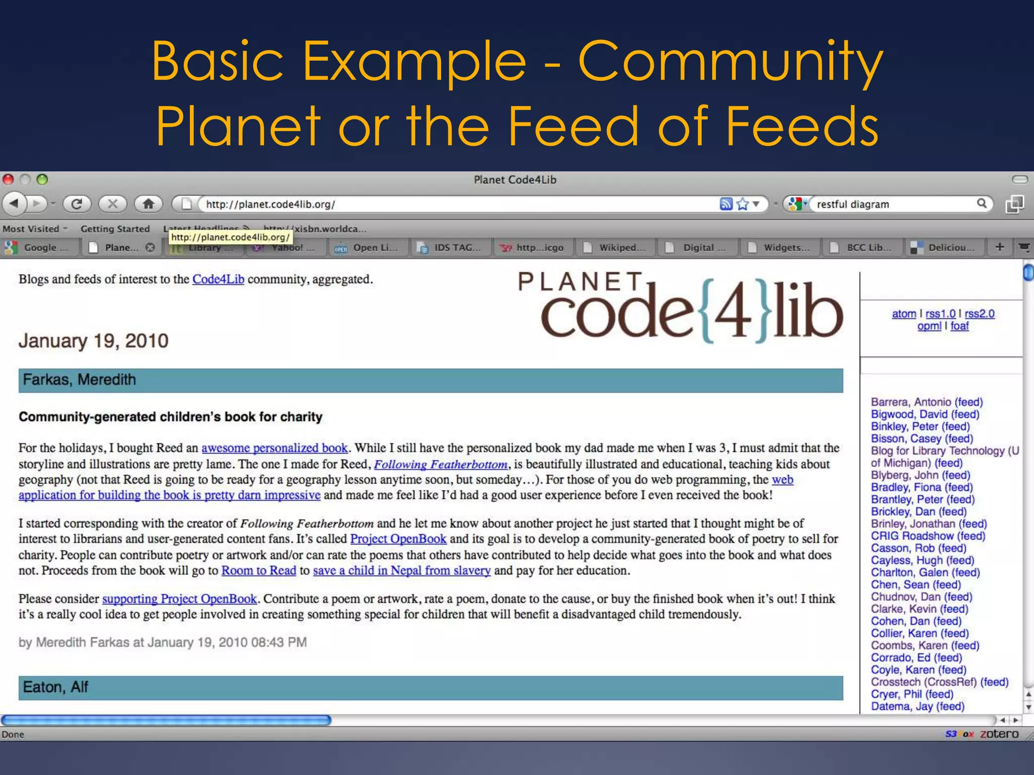 Basic Example - Community Planet or the Feed of Feeds