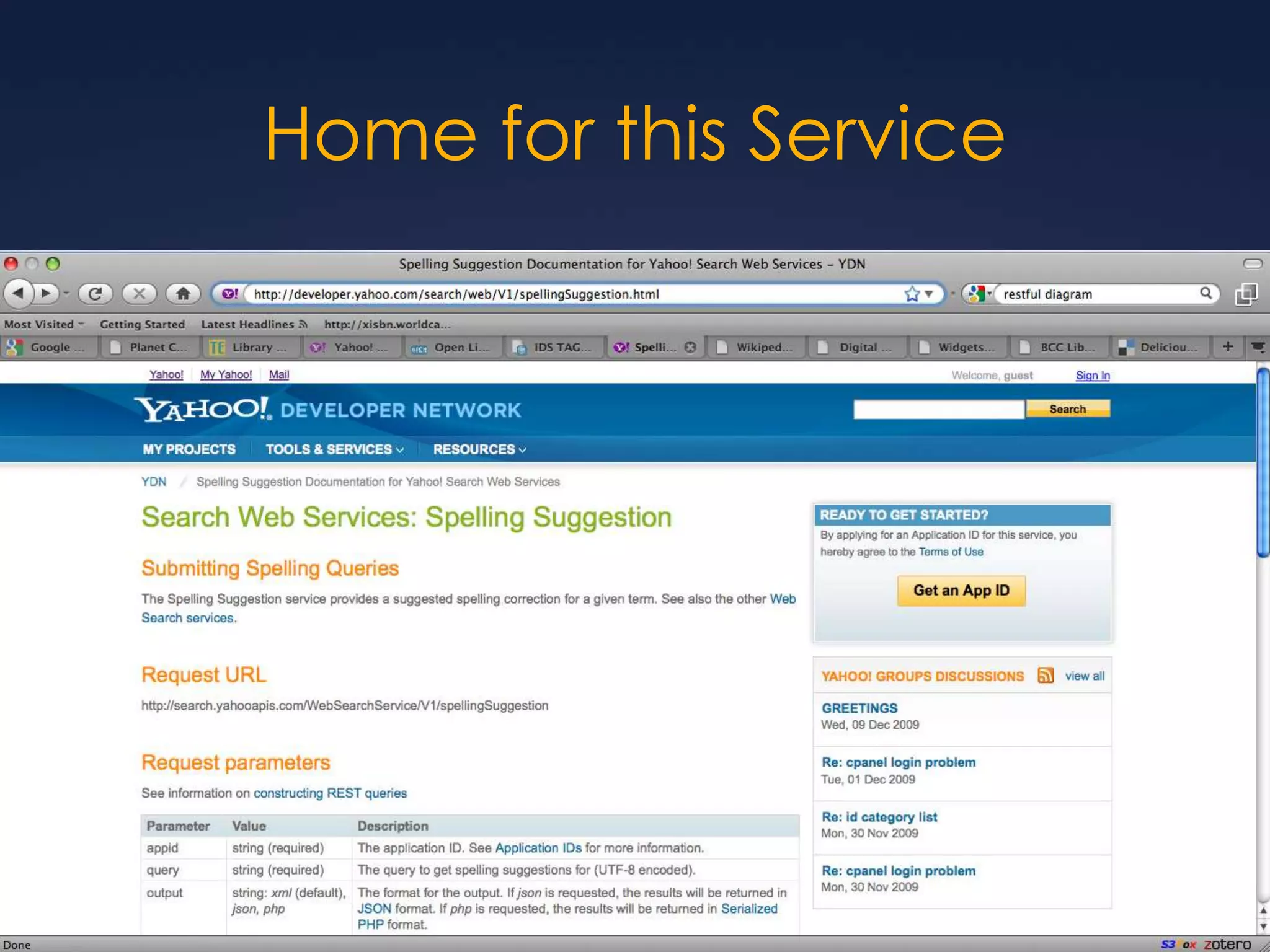 Home for this Service