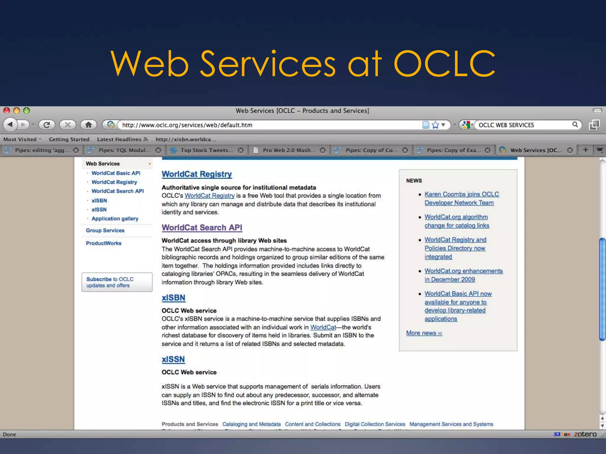 Web Services at OCLC