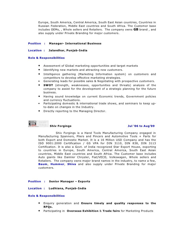 cv masilamani international business manager cv for business