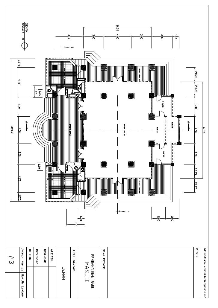 Masjid type 01 a3 denah