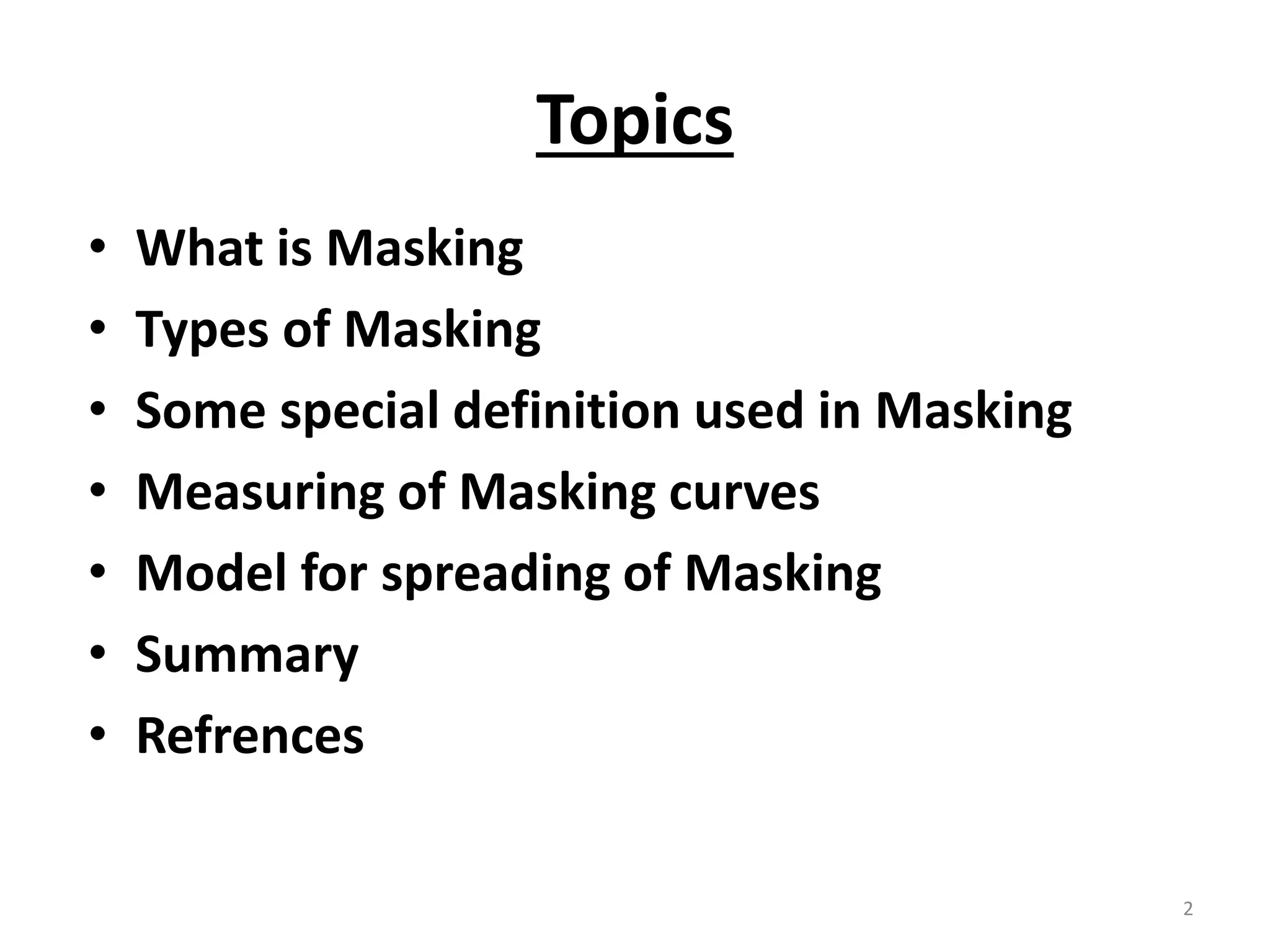 Masking and its type | PDF