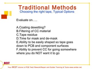 Solder Masking Dots and Tape, Masking for Soldering & Conformal