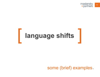 10

[

language shifts

]

some (brief) examples .

 