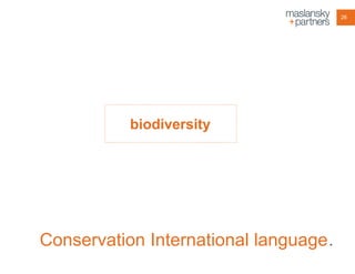 26

biodiversity

Conservation International language .

 