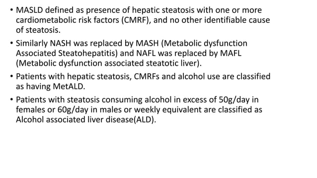 metabolic dysfunction associated steatotic liver disease.pptx ...
