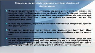 Σύμφωνα με την ψυχολογία της μορφής, η αντίληψη εξαρτάται από
τέσσερις νόμους:
1. Ο νόμος της γειτνίασης ή της εγγύτητας, σύμφωνα με τον οποίο τα στοιχεία που
μοιάζουν τείνουν να διαμορφώσουν μια ομάδα, μία ολότητα. Ας πάρουμε το ακουστικό
παράδειγμα μίας σφυρίχτρας. Αν σφυρίξουμε τρεις φορές, κάνουμε μία παύση και μετά
σφυρίξουμε άλλες δύο, τότε έχουμε την αίσθηση ότι ακούσαμε τρία και δύο
σφυρίγματα παρά πέντε.
2. Ο νόμος της ομοιότητας, σύμφωνα με τον οποίο ομαδοποιούμε στοιχεία που έχουν τα
ίδια χαρακτηριστικά.
3. Ο νόμος της συμμετρίας, της συνέχειας, όπου φιγούρες που έχουν έναν άξονα
συμμετρίας γίνονται αντιληπτές από το άτομο πιο άμεσα, αυθόρμητα, ως ένα συνεχές
όλο.
4. Ο νόμος της περίφραξης, κλεισίματος (συμπλήρωσης), κατά τον οποίο έχουμε την τάση
να αντιλαμβανόμαστε φιγούρες που είναι ελλιπείς ως ένα όλο, συμπληρώνοντάς τις
σύμφωνα με μία φιγούρα ήδη γνωστή. Αν ακούσουμε αποσπάσματα από κάποιο
γνωστό μας τραγούδι, στο μυαλό μας έρχεται η μελωδία όλου του κομματιού
 