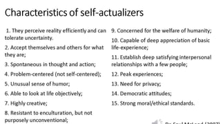 MASLOW HIERARCHY OF NEEDS - Self - actualization, Self- esteem needs ...