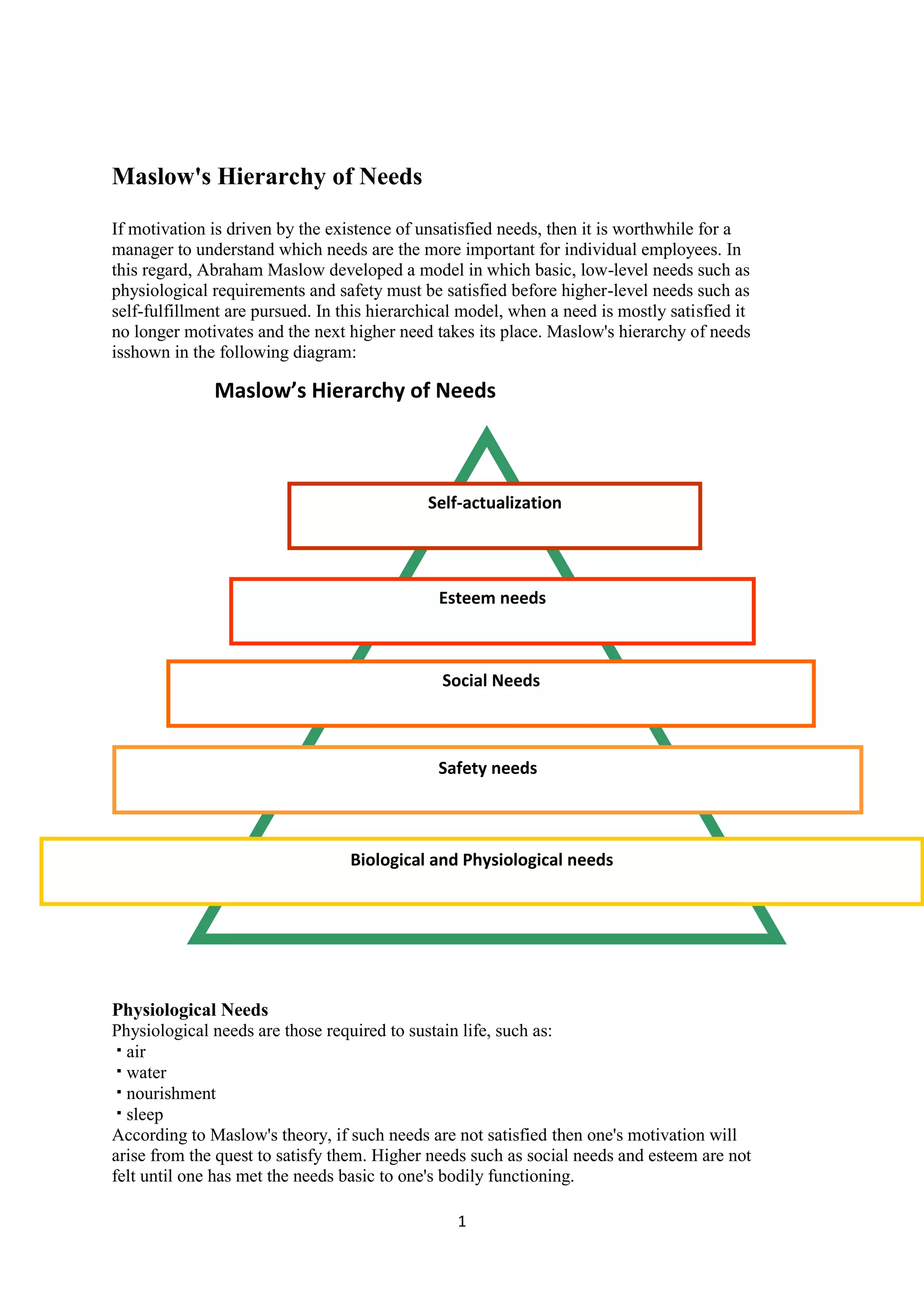 Maslow's hierarchy of needs | DOCX