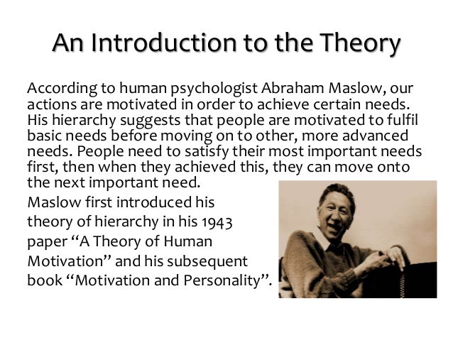  Maslow s Hierarchy of Needs