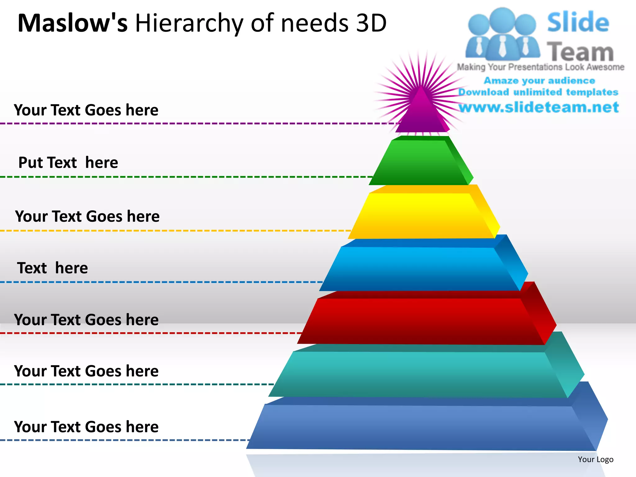 Maslow's hierarchy of needs 3d powerpoint presentation slides ppt ...