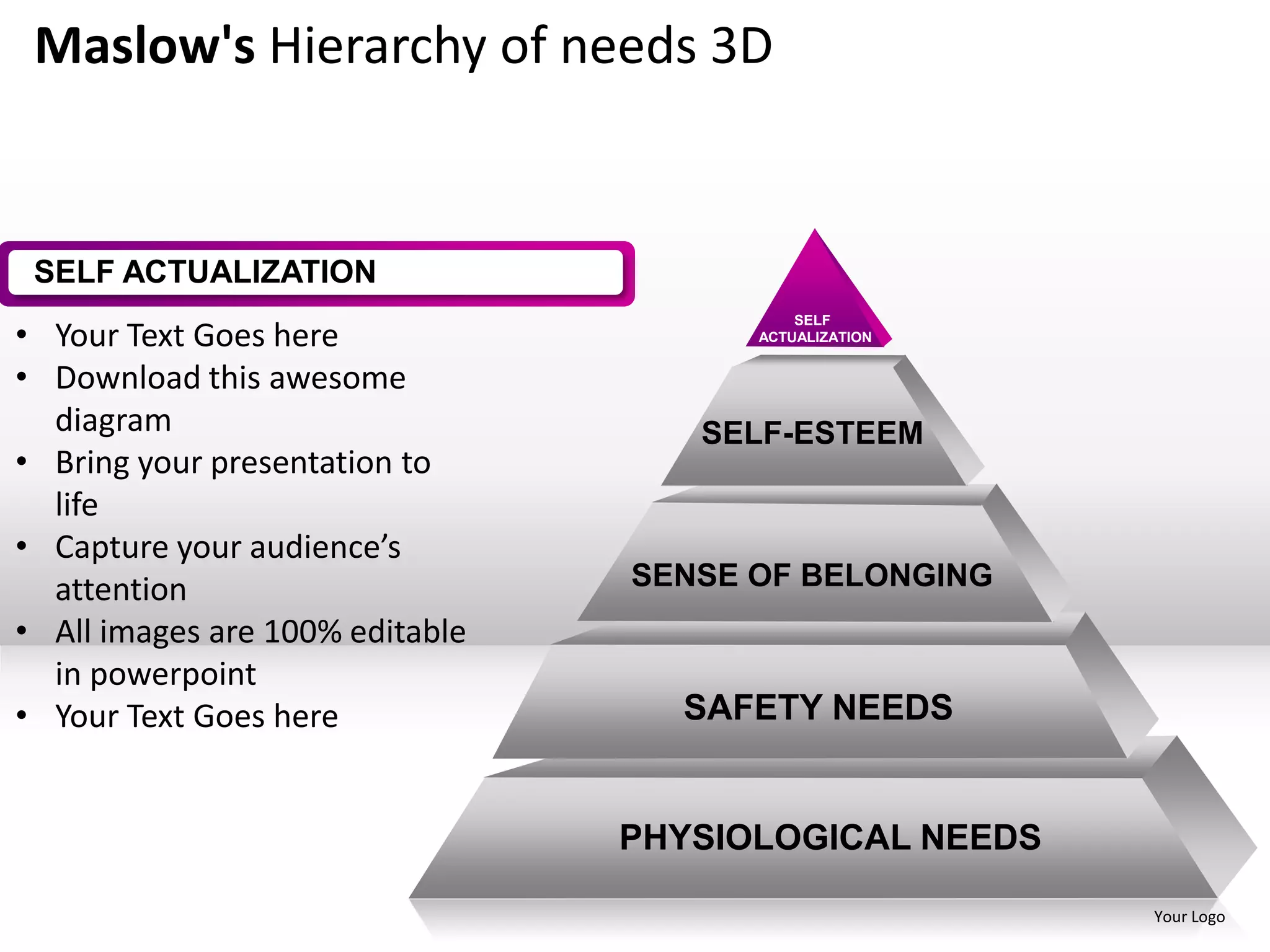 Textable Maslow Maslow's hierarchy of needs 3d powerpoint presentation templates | PPTX