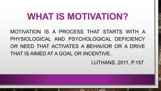 Defeiency Motivated Maslow’s hierarchy of needs theory | PPTX